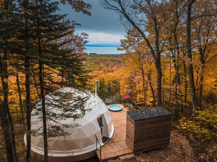 Press kit | 1527-08 - Press release | Eco-Luxurious Accommodations “Dômes Charlevoix" - Bourgeois / Lechasseur architects - Landscape Architecture - Photo credit: Maxime Valsan