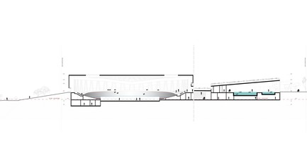 Press kit | 1018-07 - Press release | Metaform and Mecanoo Win the International Competition to Design the First Velodrome in Luxembourg - Metaform architects - Competition - Section E-E - Photo credit: Metaform