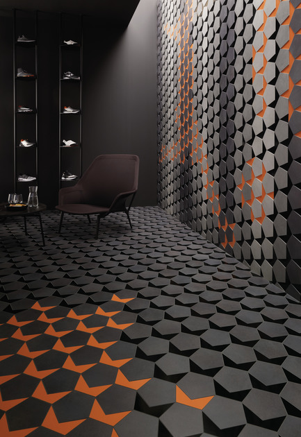 Press kit | 2506-05 - Press release | Form Follows Fun: Young Architects and Designers Get Inventive with Ceramics - AGROB BUCHTAL and AIT-Dialog - Competition - RE: Tile by Andreas Crynen, Ingenhoven Architects, Düsseldorf, Germany - Photo credit:  Jochen Stüber, Hamburg, for AGROB BUCHTAL