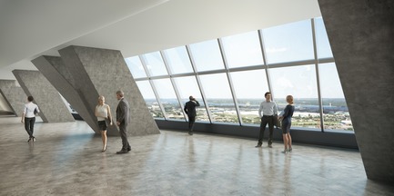 Press kit | 952-17 - Press release | A New Silhouette for the Montréal Tower - Provencher_Roy - Commercial Architecture - Interior of the Montréal Tower  - Photo credit: Provencher_Roy   