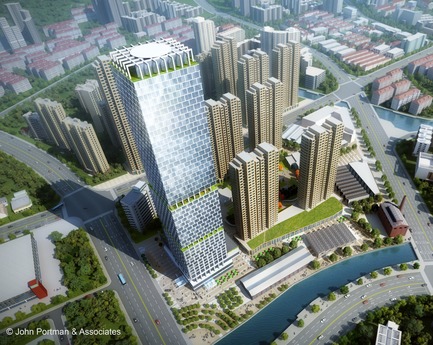 Press kit | 3258-03 - Press release | John Portman & Associates Unveils Design for Super Tall Tower in Wuxi, China - John Portman & Associates - Competition - Photo credit: John Portman & Associates