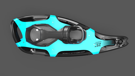 Press kit | 2540-01 - Press release | Bobcat Carbon Fiber Snowshoes - Benjamin Miller - Industrial Design - Top View - Photo credit: Ben Miller