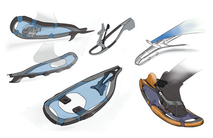 Press kit | 2540-01 - Press release | Bobcat Carbon Fiber Snowshoes - Benjamin Miller - Industrial Design - Ideation Sketch - Photo credit: Ben Miller