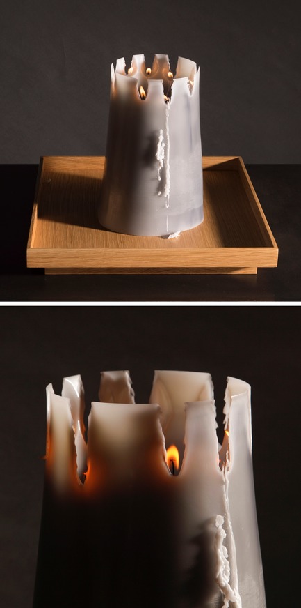 Press kit | 2757-06 - Press release | UMÉ Studio Unveils New Limited Edition Items - UMÉ STUDIO - Product - The stages of the Candle Pit as it burns. <br> - Photo credit: William Boice