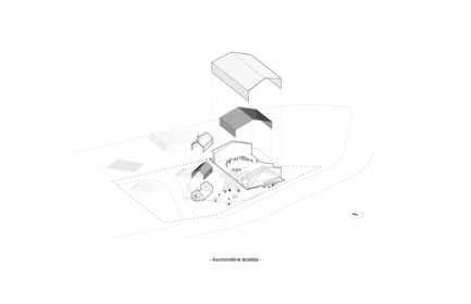 Press kit | 3256-01 - Press release | Nunavik's New Cultural Centre Opens Its Doors - Blouin Orzes architectes - Institutional Architecture - Axonometric drawing showing the main elements of the building<br> - Photo credit: Blouin Orzes architectes