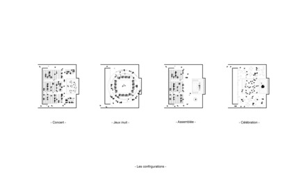 Press kit | 3256-01 - Press release | Nunavik's New Cultural Centre Opens Its Doors - Blouin Orzes architectes - Institutional Architecture - Possible configurations<br> - Photo credit: Blouin Orzes architectes 