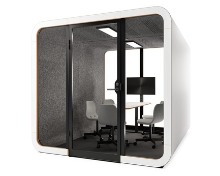 Press kit | 3176-01 - Press release | Framery Acoutics Introduce New Products at Neocon 2018 - d|vision 21 - Product -  Framery’s new model, 2Q is designed for 4-6 people. It’s the best place to co-create, brainstorm and have great meetings. The superior sound insulation system ensures that your meetings won’t disturb the office – and the office noise won’t disturb you.<br><br>Model: Framery 2Q  - Photo credit: Framery