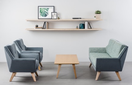 Press kit | 1867-03 - Press release | A New Office Furniture Distribution Group is Born - EMBLM - Commercial Interior Design -  Novelty Neocon 2018 EMA collection by Rouillard<br>EMA by Rouillard, presented at Neocon 2018, is a complete lounge collection with a definite Resimercial feel. <br>Rouillard is a partner of EMBLM - Photo credit:  Rouillard