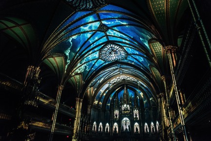 Press kit | 1089-03 - Press release | AURA Creates Awe-Inspiring Experience in the Heart of a Celebrated Historic Cathedral - Moment Factory - Multimedia Design -  Aura_Show_Part2 - Photo credit: Moment Factory