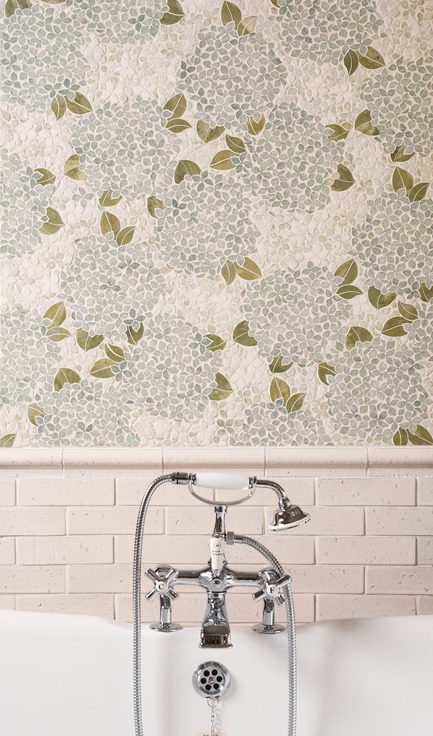 Press kit | 1650-03 - Press release | Launch of the French Quarter Collection - Mosaïque Surface - Product - Hydrangea, FRENCH QUARTER COLLECTION - Photo credit: Mosaïque Surface