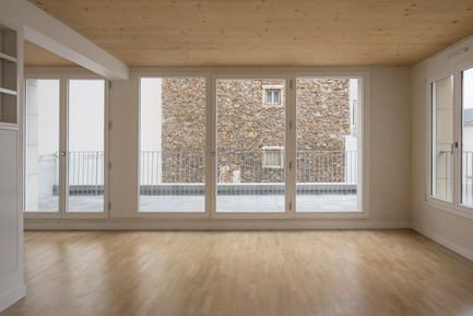 Press kit | 3378-01 - Press release | Social Housing Units in Massive Stone - Barrault Pressacco architectes - Residential Architecture - Barrault Pressacco - Oberkampf - Photo credit: (c)Giaime-Meloni