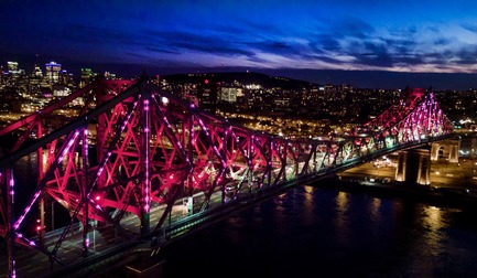 Press kit | 1089-02 - Press release | Illumination of the Jacques-Cartier Bridge | Creating the World's Most Connected Bridge - Moment Factory - Multimedia Design - Jacques Cartier Bridge Interactive Illumination_Living Connections - Photo credit: Moment Factory