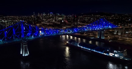 Press kit | 1089-02 - Press release | Illumination of the Jacques-Cartier Bridge | Creating the World's Most Connected Bridge - Moment Factory - Multimedia Design - Jacques Cartier Bridge Interactive Illumination_Living Connections - Photo credit: Moment Factory