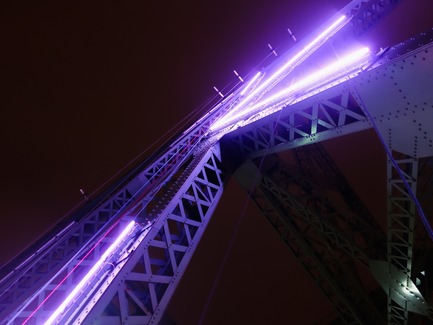 Press kit | 1089-02 - Press release | Illumination of the Jacques-Cartier Bridge | Creating the World's Most Connected Bridge - Moment Factory - Multimedia Design - Jacques Cartier Bridge Interactive Illumination_LED Technology - Photo credit: Moment Factory