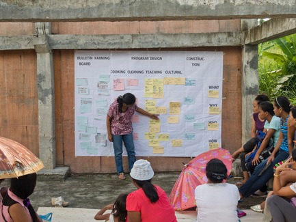 Press kit | 3162-01 - Press release | Streetlight Tagpuro - Eriksson Furunes Architecture, Leandro V. Locsin Partners & Boase - Institutional Architecture - To decide on the programme of the study center, the community organized themselves to identify and prioritize their needs, ambitions and resources. - Photo credit: Alexander Eriksson Furunes