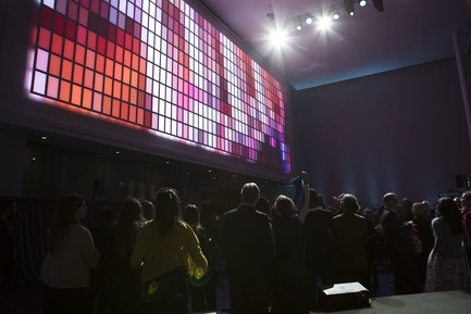 Press kit | 1867-02 - Press release | Inauguration of Maison Manuvie in Montreal - Ivanhoe Cambridge and Manulife - Commercial Architecture - Artwork Colorimeter by Rafael Lozano-Hemmer - Photo credit: Christine Bourgier