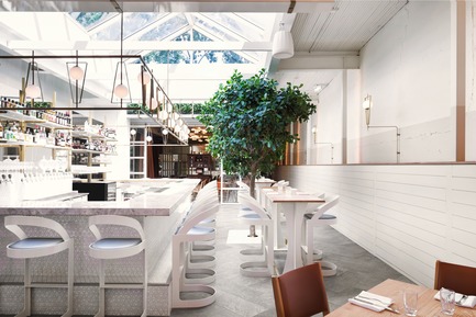 Press kit | 788-05 - Press release | Restaurant "Perles et Paddock" - FX Studio by clairoux - Commercial Interior Design - interior design bar and restaurant by Clairoux - centre skylight in modern in industrial architecture - Photo credit: atelier welldone
