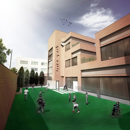 Press kit | 3042-01 - Press release | Tehran Educational Complex for Students with Special Needs - Arezou Zaredar - Competition - Tehran Educational Complex for Students with Special Needs - Second Primary School Yard - Photo credit: Arezou Zaredar