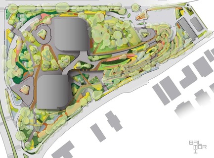 Press kit | 2657-01 - Press release | A Mata Atlântica Forest in São Paulo - Balmori Associates - Landscape Architecture - Rendered plan illustrating the continuous green surface displaying Mata Atlantica ecosystem   - Photo credit:  Courtesy of Balmori Associates 