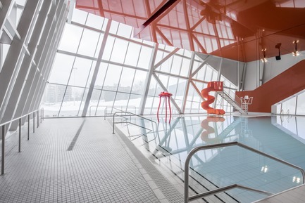 Press kit | 2206-02 - Press release | "Complexe sportif Saint-Laurent" - Saucier + Perrotte Architectes/HCMA - Institutional Architecture - Interior pool<br> - Photo credit: Olivier Blouin