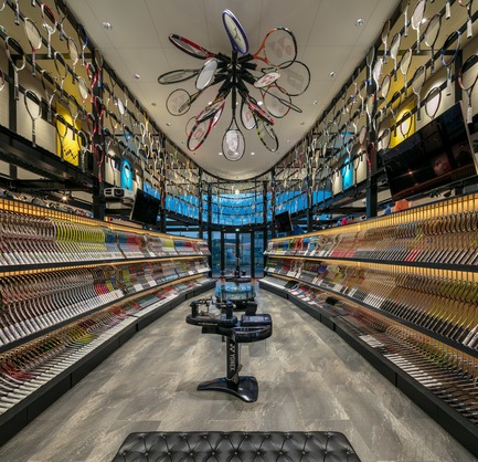 Press kit | 3003-01 - Press release | WADA Sports, Flagship Store - Matsuya Art Works / KTX archiLAB - Commercial Interior Design - View from the counter<br> - Photo credit: Stirling Elmendorf