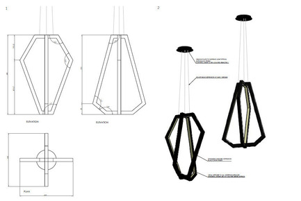 Press kit | 2531-01 - Press release | Corrs Chambers Westgarth - Electrolight - Lighting Design - Details Sketch - Dining Room Feature Pendant - Photo credit: Electrolight