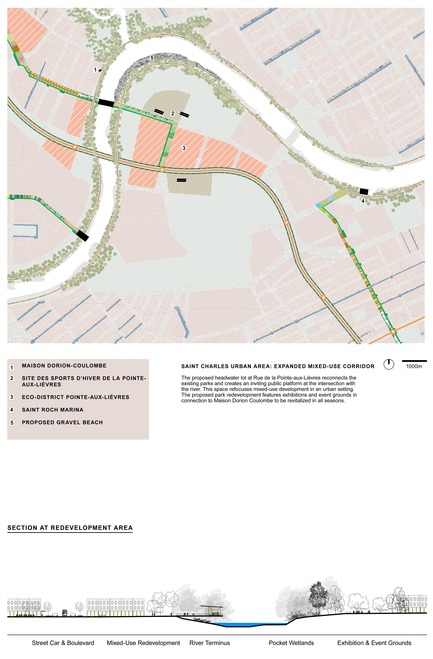 Press kit | 2647-02 - Press release | International Ideas Competition Reinventing Our Rivers: Four Rivers, Three Winners - Ville de Québec - Urban Design - First place - River Saint Charles Area of Interest - Photo credit: The CADASTER team