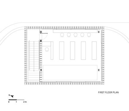 Press kit | 2560-01 - Press release | ‘Microlibrary Bima’: 2000-Ice-Cream-Bucket-Project - SHAU - Institutional Architecture - Plan of Microlibrary Bima, first floor - Photo credit: SHAU