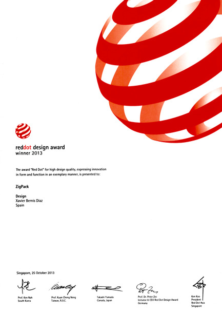 Press kit | 2455-01 - Press release | ZIGPACK - Xavier Bernis - Graphic Design - Photo credit: Red Dot design award winner 