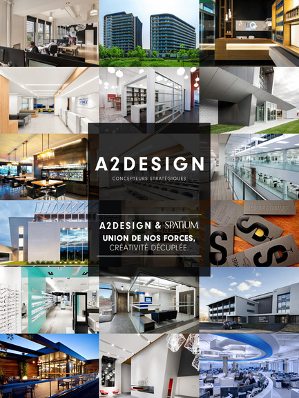 Press kit | 1538-04 - Press release | A2DESIGN + SPATIUM: Joining Forces, Skyrocketing Creativity - A2DESIGN Concepteurs stratégiques - Commercial Architecture - Mosaïque de projets - Photo credit: Adrien Williams, François Leclair, David Boyer