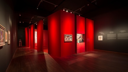 Press kit | 916-10 - Press release | Menkès Shooner Dagenais LeTourneux Architectes Part of the MMFA’s Successful Exhibition "Chagall: Colour and Music" - Menkès Shooner Dagenais LeTourneux Architectes in collaboration with the Montreal Museum of Fine Arts - Event + Exhibition - Exhibition "Chagall: Colour and Music"<br>Montreal Museum of Fine Arts (MMFA)<br>Menkès Shooner Dagenais LeTourneux Architects - Photo credit: © SODRAC & ADAGP 2017, Chagall ®&nbsp;<br>Photo MMFA, Denis Farley