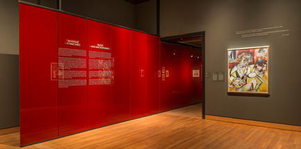 Press kit | 916-10 - Press release | Menkès Shooner Dagenais LeTourneux Architectes Part of the MMFA’s Successful Exhibition "Chagall: Colour and Music" - Menkès Shooner Dagenais LeTourneux Architectes in collaboration with the Montreal Museum of Fine Arts - Event + Exhibition - Exhibition "Chagall: Colour and Music"<br>Montreal Museum of Fine Arts (MMFA)<br>Menkès Shooner Dagenais LeTourneux Architects - Photo credit: © SODRAC & ADAGP 2017, Chagall ® <br> Photo MMFA, Denis Farley