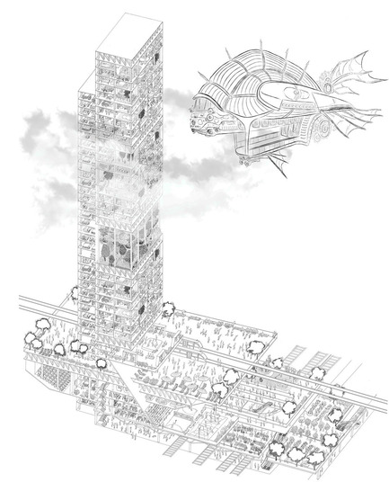 Press kit | 1127-13 - Press release | Winners 2017 eVolo Skyscraper Competition - eVolo Magazine - Competition - Acupuncture of Urban Traffic Structure - honorable mention - Photo credit: Kristina Rykova