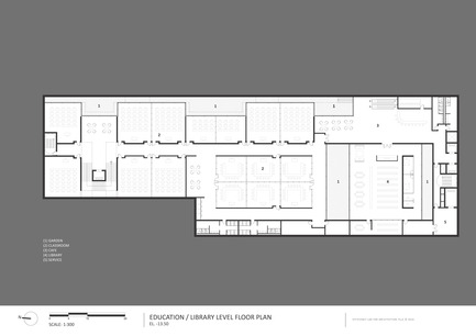Press kit | 2551-01 - Press release | The Lima Art Museum New Contemporary Art Wing - AYBARS ASCI, Efficiency Lab for Architecture PLLC - Art - Education Level Floor Plan - Photo credit: Efficiency Lab for Architecture PLLC