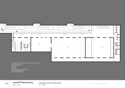 Press kit | 2551-01 - Press release | The Lima Art Museum New Contemporary Art Wing - AYBARS ASCI, Efficiency Lab for Architecture PLLC - Art - Gallery Level Floor Plan - Photo credit: Efficiency Lab for Architecture PLLC
