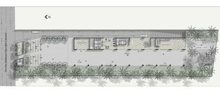 Press kit | 2346-01 - Press release | Sustainable Otunba Offices Receives Commendation in AR Future Projects Awards - Domaine Public Architects - Commercial Architecture - Ground Floor Plan - Photo credit: Domaine Public Architects