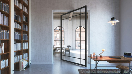 Press kit | 2669-01 - Press release | Portapivot launches a B2B E-commerce store - Portapivot - Product - Portapivot 6530 XL pivoting room divider - Photo credit: Koen Dries