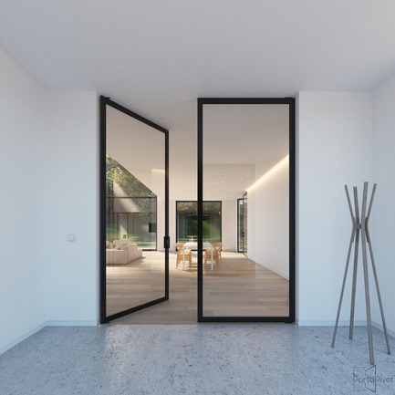 Press kit | 2163-02 - Press release | Portapivot's Pivot Hinge Technology Receives an iF Design Award - Portapivot - Product - Portapivot 6530 double pivot door with Stealth Pivot hinges - Photo credit: Portapivot