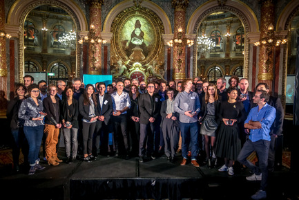 Press kit | 2276-03 - Press release | ArchiDesignclub Awards 2017 - ArchiDesignclub by Muuuz - Architecture institutionnelle - ArchiDesignclub Awards 2017 : Photo de groupe des lauréats lors de la cérémonie de remise des prix, mercredi 1er mars au Grand Hôtel Intercontinental Opéra à Paris - Photo credit: Muuuz