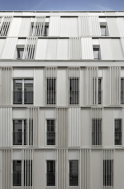 Press kit | 1008-06 - Press release | Social HousingCastagnary - Dietmar Feichtinger Architectes - Residential Architecture - Façade - Detail open - Photo credit: David Boureau