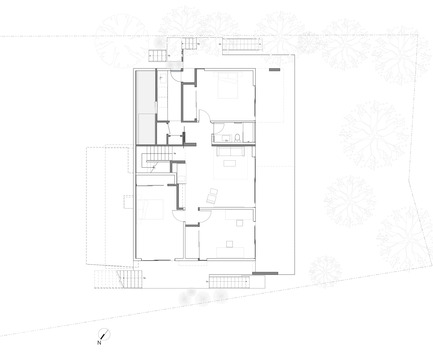 Press kit | 1891-04 - Press release | Skyline House - Terry & Terry Architecture - Residential Architecture - Lower Floor Plan - Photo credit: TTA