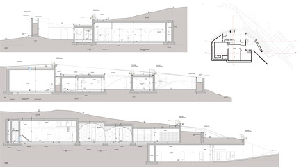 Press kit | 2219-01 - Press release | Winery in Chianti - IB Studio _ Arch. Invernizzi & Bonzanigo - Commercial Architecture - sections - Photo credit: IB Studio _ Arch. Invernizzi & Bonzanigo