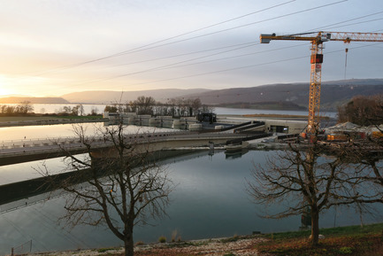 Press kit | 2230-01 - Press release | A new Landscape for the New Hydropower Plant Hagneck in Switzerland - Raymond Vogel Landschaften AG - Landscape Architecture -  New landscape around the new Hydro Power Plant on the Lake of Biel, construction phase.<br> 	    - Photo credit:    	 		 		 	 	 		 			 				 					Raymond Vogel, Zürich  				 