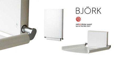 Press kit | 2596-01 - Press release | Dan Dryer Wins New International Design Award - DAN DRYER A/S - Product -  BJÖRK Baby Changing Station  - Photo credit: DAN DRYER A/S