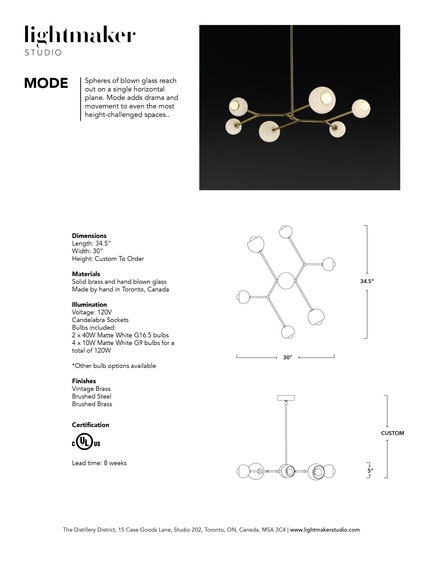 Press kit | 1665-01 - Press release | Toronto-Based Lightmaker Studio Launches the Mode and Float Series of Lighting at IDS Toronto - Lightmaker Studio - Lighting Design - Photo credit: Lightmaker Studio