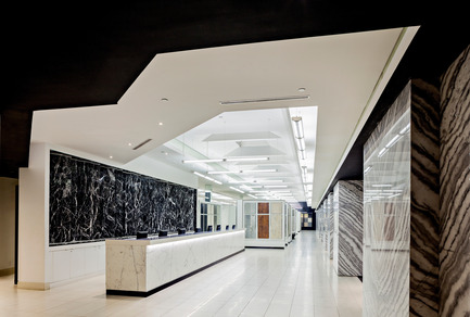 Press kit | 2066-01 - Press release | Canadian Design studio II BY IV DESIGN receives growing international recognition for Retail Environments - II BY IV DESIGN - Commercial Interior Design - Olympia Tile Showroom_Reception - Photo credit: Hill Peppard