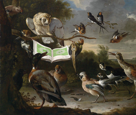 Press kit | 1073-03 - Press release | The Form of Form - Fourth Edition of Lisbon Architecture Triennale - Lisbon Architecture Triennale - Event + Exhibition - Keith Krumwiede, Birds Inspect the Plans of Freedomland, after The Concert of Birds, Melchior d’Hondecoeter, 1670<br> - Photo credit:   © Keith Krumwiede  