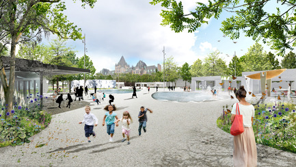 Press kit | 2191-01 - Press release | The Viger Square revitalization: a hybrid landscape grounded in its built and artistic heritage - Ville de Montréal and NIPPAYSAGE - Landscape Architecture -   Open and inviting corner access - Saint-Denis street / Viger avenue <br>(Chénier block)   - Photo credit: NIPPAYSAGE