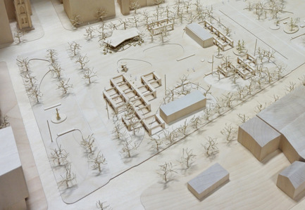 Press kit | 2191-01 - Press release | The Viger Square revitalization: a hybrid landscape grounded in its built and artistic heritage - Ville de Montréal and NIPPAYSAGE - Landscape Architecture -   Detail of project model<br>(Chénier and Daudelin blocks)   - Photo credit: NIPPAYSAGE - ATELIER DÉDALE