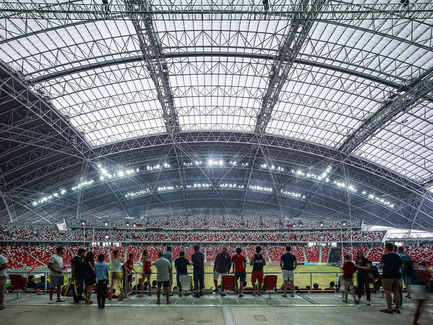 Press kit | 2186-01 - Press release | Singapore National Stadium - Arup Associates - Institutional Architecture -  The dome roof form was chosen as it is inherently a highly structurally efficient geometry for a roof structure of this scale, especially one that integrates a retractable roof  - Photo credit:  Christian Richters 